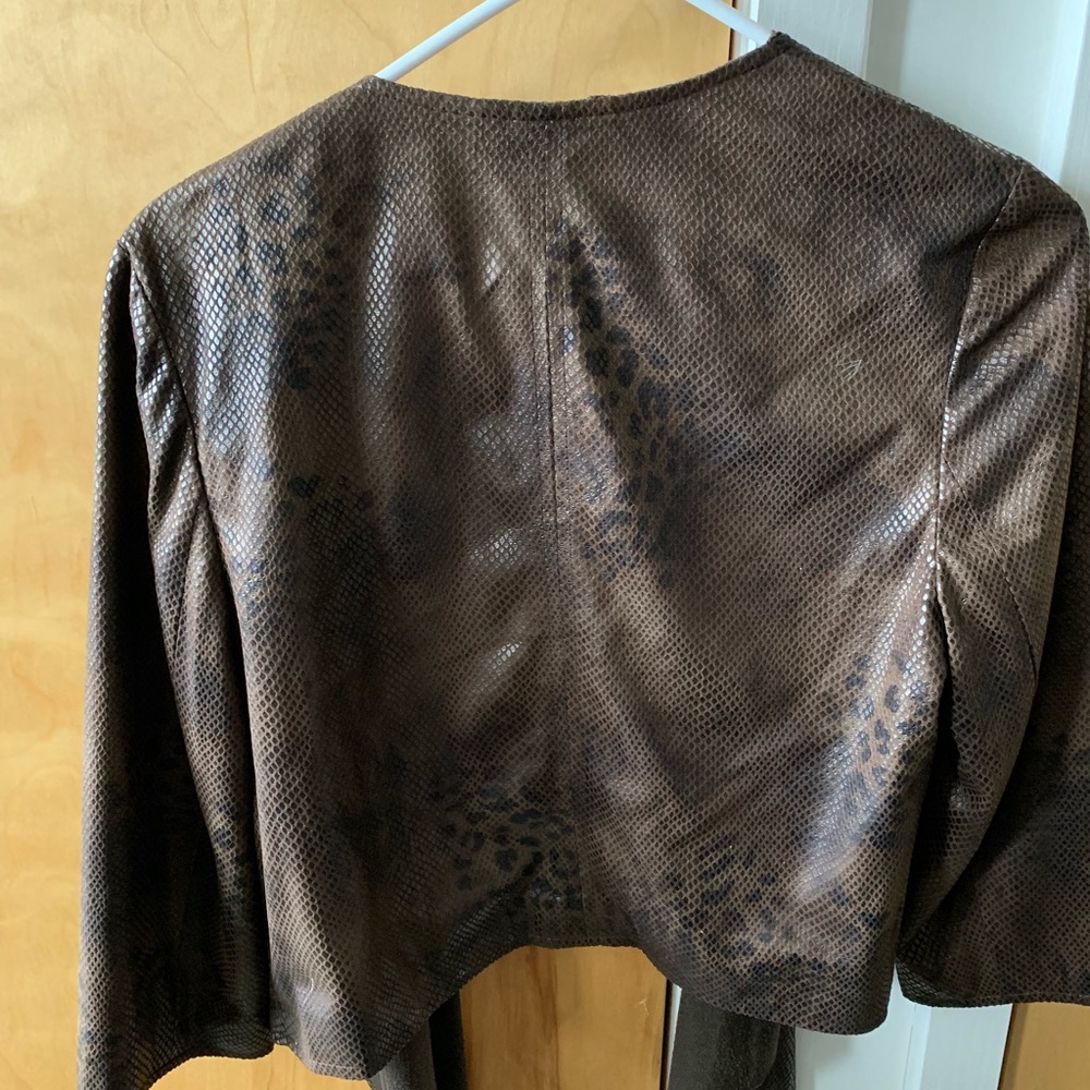 Ruby Rd. Brown Snakeskin Structured Jacket - image 3